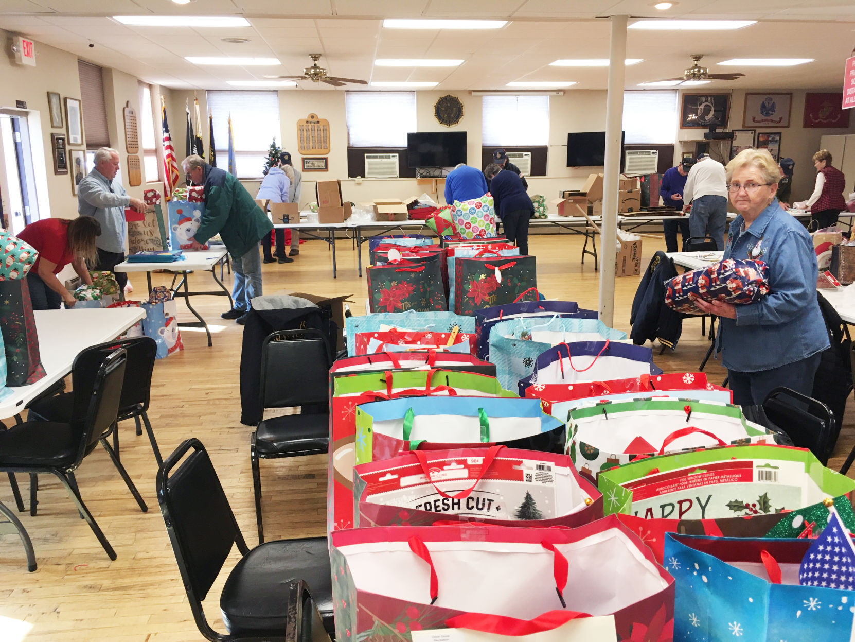 Volunteers fill American Legion Post 171 in Union Grove for gifts to veterans home
